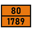Табличка «Опасный груз 80-1789», Соляная кислота (С/О пленка, 400х300 мм)